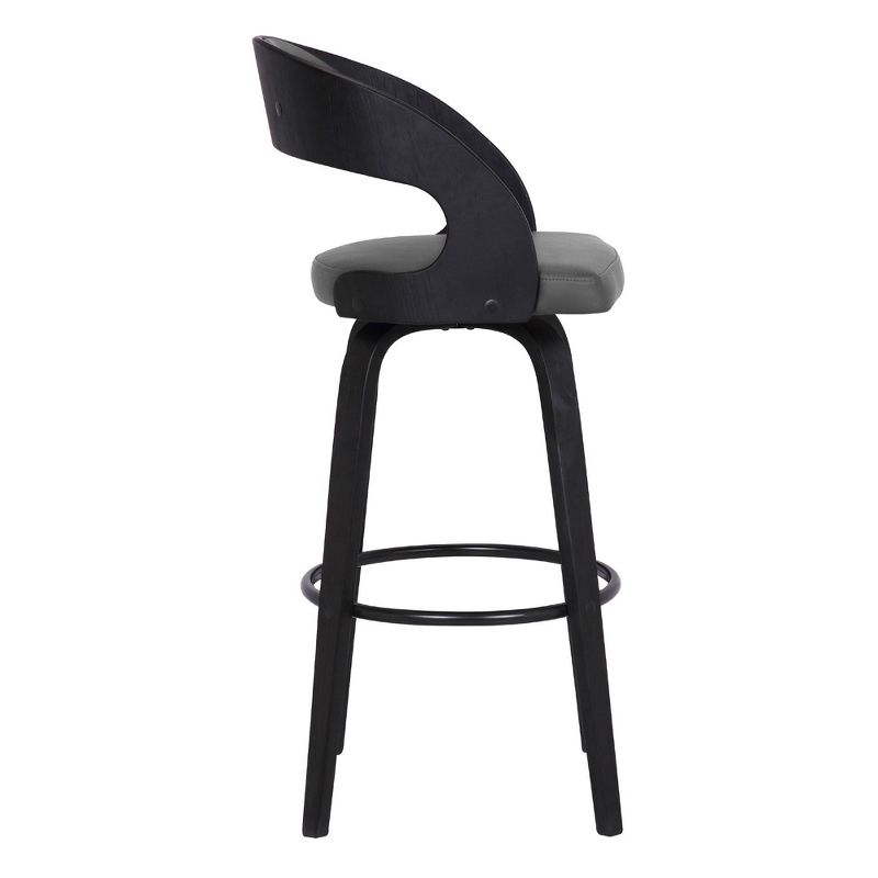 26&#34; Shelly Contemprary Bar Counter Height Barstool Black/Gray - Armen Living, 4 of 11