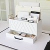 Blu Monaco Wooden Mail Organizer for Home and Desk - 3 Tier with Small Label Holders - Hold Letter Size File Folders - 2 of 4