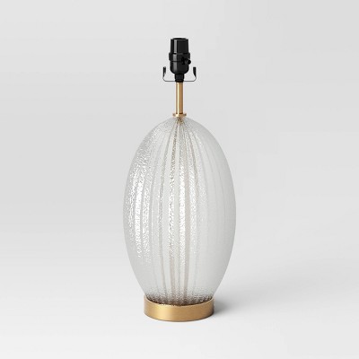 Large Ribbed Glass Lamp Base Clear - Threshold™