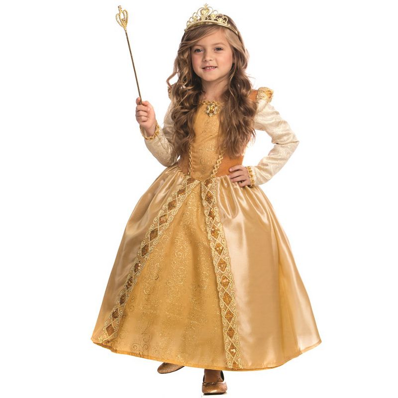 Dress Up America Gold Ball Gown Costume for Toddler Girls, 1 of 2