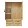 Keloyid Gray Wood 47.24 in. Armoire with 4 Drawers and 4 Shelves - 2 of 4