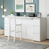 Full/Twin Size Wooden Murphy Bed Wall Bed with Drawers, Cabinets, USB Ports, and Stool 4S -ModernLuxe - 2 of 4