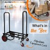 Pyle Compact 8 in 1 Adjustable Folding Multi Cart Hand Truck Dolly Platform Professional Equipment Cart, Extends from 27.52 to 44.25 Inches, Black - 4 of 4
