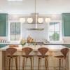 LLHZSY 4-Light 45 3/10" Linear Chandelier with Milk White Glass Globes-Gold - 3 of 4