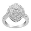 Silver 1.0 Cttw Diamond Marquise-Shaped Cluster Halo Cocktail Fashion Ring - 2 of 4