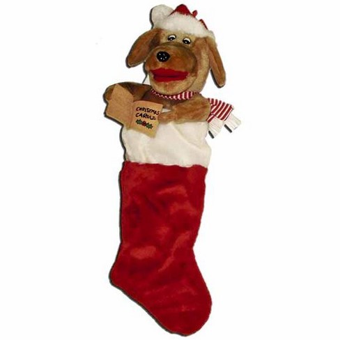 Kurt S Adler 21 Musical Dog Plush Animal Head Red Christmas Stocking Target