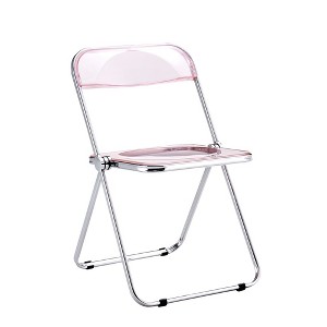 Transparent Folding Chair Chair Pc Plastic Living Room Seat - 1 of 4