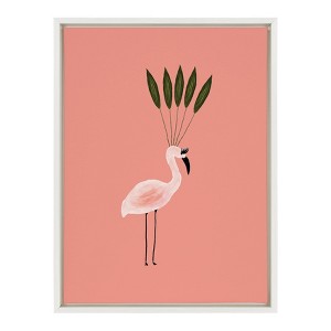 18" x 24" Sylvie Leaf Crown Framed Canvas by Kendra Dandy White - Kate and Laurel: Modern Jungalow Decor, Animal Screen Print - 1 of 4