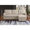 TiramisuBest Dark Gray Elegant Storage Sofa with Pull-Out Chaise, Twin Sleeper, Removable Cushions, Living Room Furniture - 2 of 4