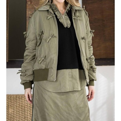 Women's Judith Bomber Jacket With Ribbons - Joh