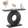 Syemin Console Tables Industrial Console Table Shelves, Rustic 3-Tier Sofa Table Behind Couch, Narrow Entryway Table, Black, 47.24"*11.81"*33.86" - 2 of 4