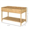 YONWAY 43x18x30in Raised Garden Bed with 8 Pockets and Shelf, Wooden Elevated Planter Box with Legs to Grow Herbs, Vegetables, and Flowers, Natural - 3 of 4