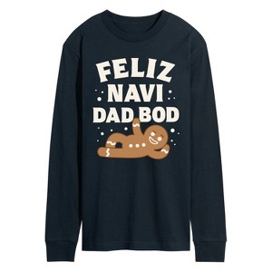 Men's - Instant Message - Feliz Navi Dad Bod Long Sleeve Graphic T-Shirt - 1 of 4