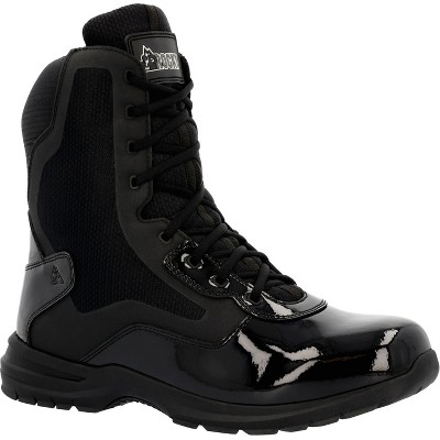 Men's Rocky Cadet 8" Black Side Zip Public Service Boot