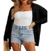 Coolmee Womens Plus Size Crochet Cardigan Boho Long Sleeve Oversized Open Front Knitted Sweater - 3 of 4