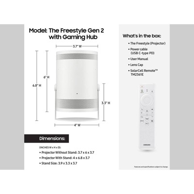 White Portable Smart LED Projector with 360 Sound and Alexa