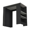 LunaLulinlk Kitchen Island with Storage Base in Black and Ibiza Marble - 3 of 4