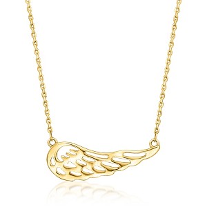 Ross-Simons 10kt Yellow Gold Openwork Angel Wing Necklace Size 18 - 1 of 3