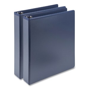 Samsill Earth's Choice Plant-Based BOHO D-Ring View Binders, 1.5" Capacity, 11 x 8.5, Indigo, 2/Pack - 1 of 4