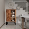 Royal Hampton 30 Inch Storage Cabinet with Black Iron Legs, Handcrafted Acacia Wood Construction - 3 of 4