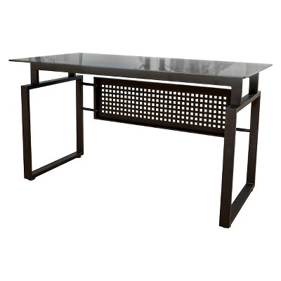 Fiske Glass Computer Desk Black - Christopher Knight Home