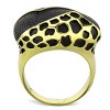 Slickblue Women’s Stainless Steel Ring with Jet Black Epoxy and Animal Print, IP Gold Finish, Size 5-10 - 3 of 4
