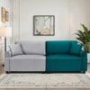 Buenhomino Modern Velvet Loveseat Couch for Small Spaces, Mid Century Modern Sofa Couch with Solid Wood Legs for Bedroom,Living Room, Apartment - 2 of 4