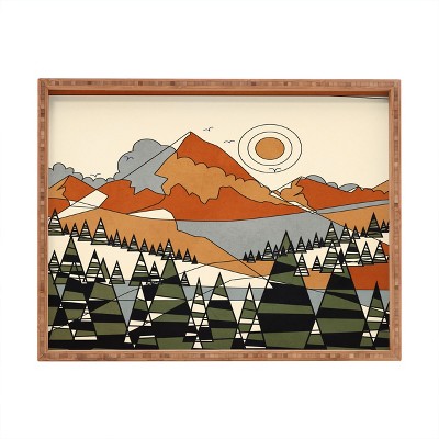 Nadja Wild Abstract Landscape 3 Rectangular Tray - Deny Designs