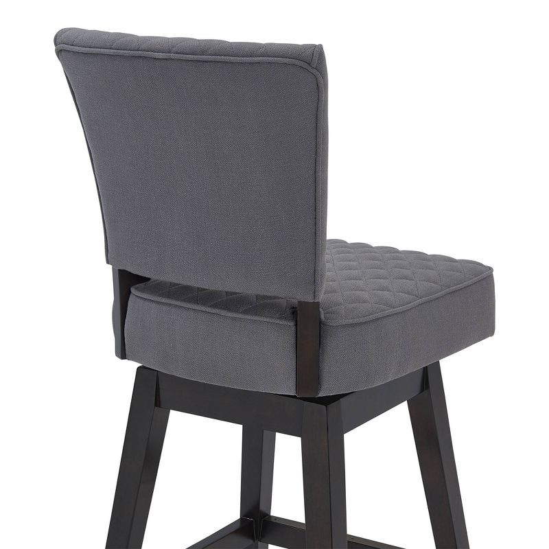 26&#34; Gia Tufted Faux Leather Wood Swivel Counter Height Barstool Gray - Armen Living, 6 of 12