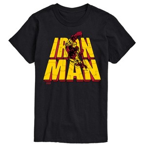 Men's - Marvel - Iron Man Stacked Name Oversized Short Sleeve Graphic T-Shirt - 1 of 4
