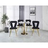[Set of 2] Modern Dining Chairs, Chair with Curved Backrest with Hairball Texture, Dining Chair with Iron Legs and Fabric Cushion-Coolbibila - 2 of 4