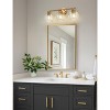 YANSUN 22 in. 3-Light Black for Bathroom Vanity Light Wall Sconce with Clear Glass Shades - 4 of 4