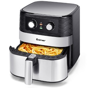 Costway 5.3 QT Electric Hot Air Fryer 1700W Stainless steel Non-Stick Fry Basket - 1 of 4