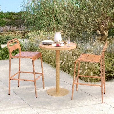 Coolbibila-Patio Chair Set Of 2, Bar Stools With Modern And Sleek Design, 40'' Hight Bar Stools With Low Back