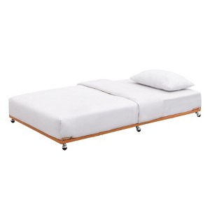 Kings Brand Furniture - Twin Size Metal Roll Out Platform Trundle Bed Frame for Daybed with Steel Slats - 1 of 4