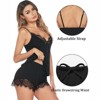 Clotth Women's Modal Lace-Trimmed Pajama Set - V-Neck Sleeveless Sleepwear with Drawstring Waist - 4 of 4