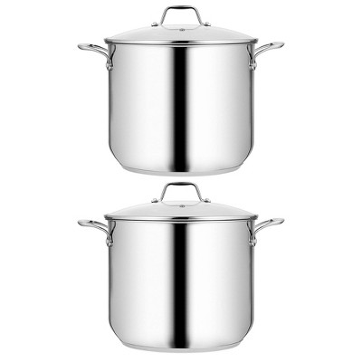 Nutrichef Stainless Steel Cookware Stock Pot - 24 Quart, Heavy Duty  Induction Pot, Soup Pot With Stainless Steel : Target