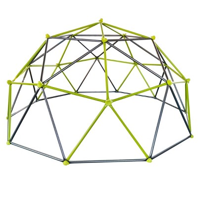 INFURNIC Nature Exploration Toys Kids Outdoor Climbing Frame Playground Dome Climber with Colorful Rocks, Black Green, 110.24"*110.24"*55.12"