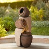 Cascading Jugs 30" High Large Rustic Indoor Outdoor Decor Faux Stone Floor Fountain with Light LED Waterfall Outside Garden Patio - 2 of 4