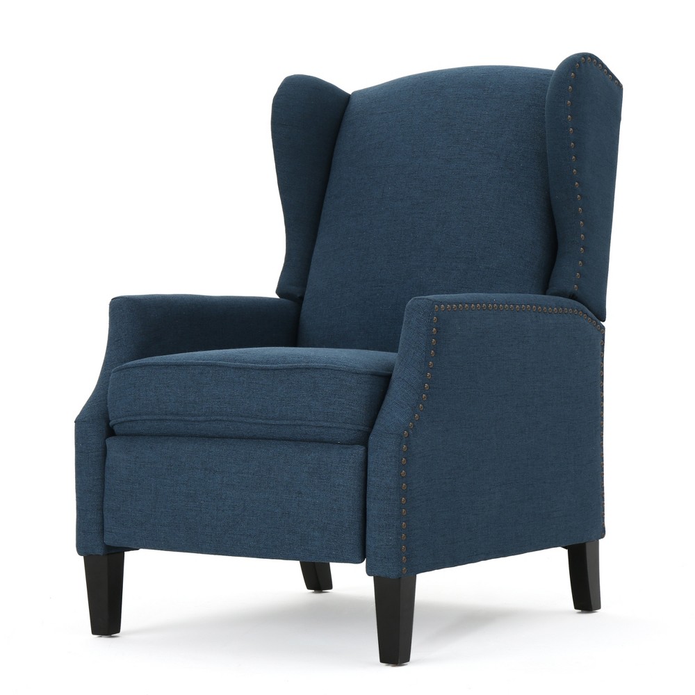 Photos - Chair Wescott Traditional Press-Back Recliner Navy Blue - Christopher Knight Hom
