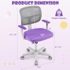 Infans Kids Desk Chair Adjustable Height Children Study Chair w/Auto Brake Casters Purple - 2 of 4