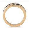 Pompeii3 1 Ct TW Mens Black & White Diamond Wedding Band 10k Yellow Gold Ring - 3 of 4