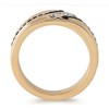 Pompeii3 1 Ct TW Mens Black & White Diamond Wedding Band 10k Yellow Gold Ring - image 3 of 4