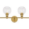 Elegant Lighting Collier 2 light Brass and Clear glass Wall sconce - 4 of 4