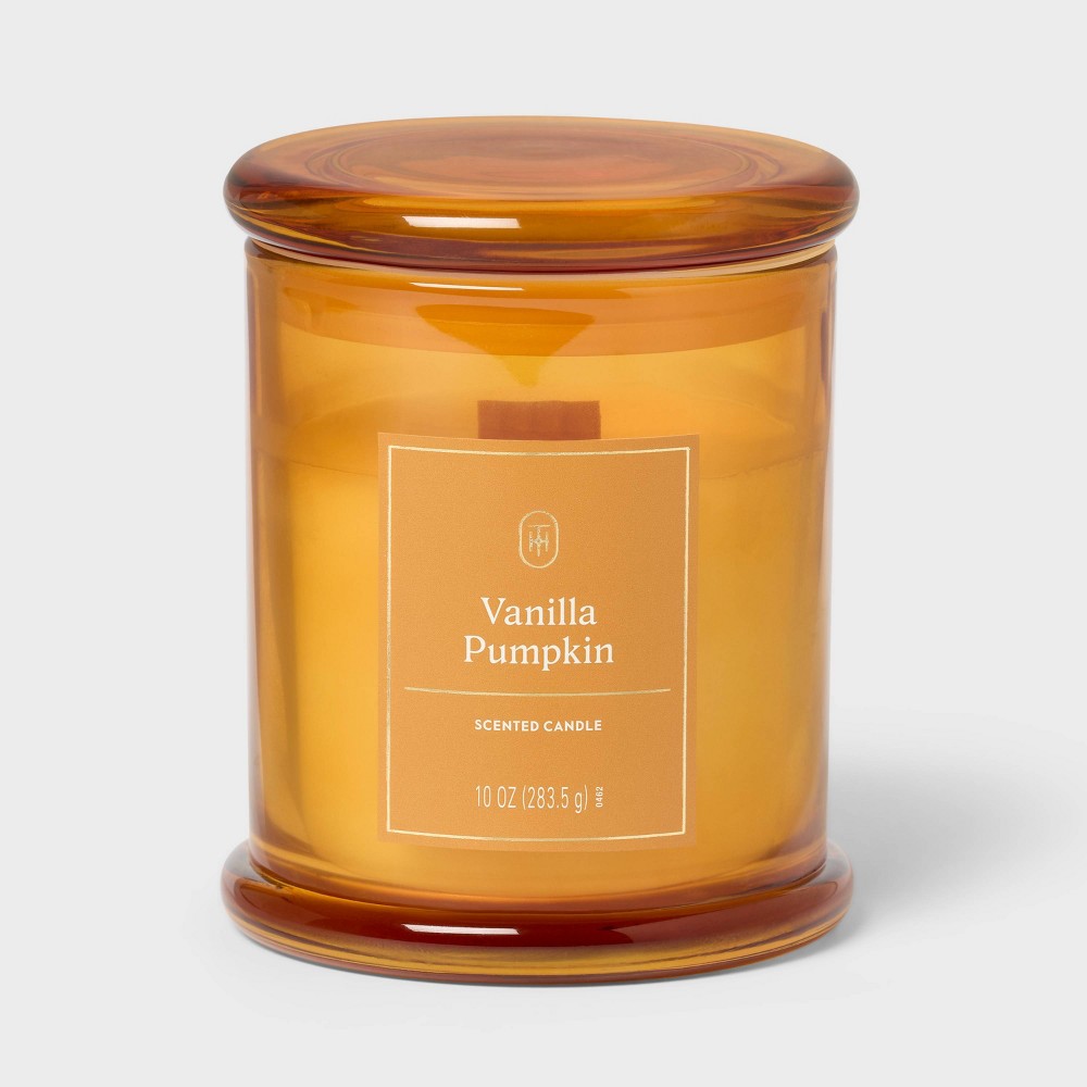 Wooden Wick Large Glass Vanilla Pumpkin Fall Candle - Threshold™