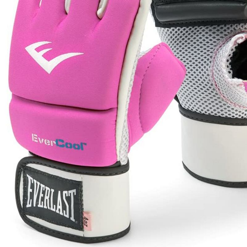 Everlast Evercool Breathable and Comfortable Full Wristwrap Support Neoprene MMA Kickboxing Gloves with Mesh Palm and Knuckle Padding, Pink, 2 of 4
