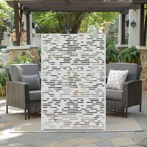 PexFix Outdoor Metal Privacy Screen Garden Fence Wave Pattern Wall Applique - 1 of 4