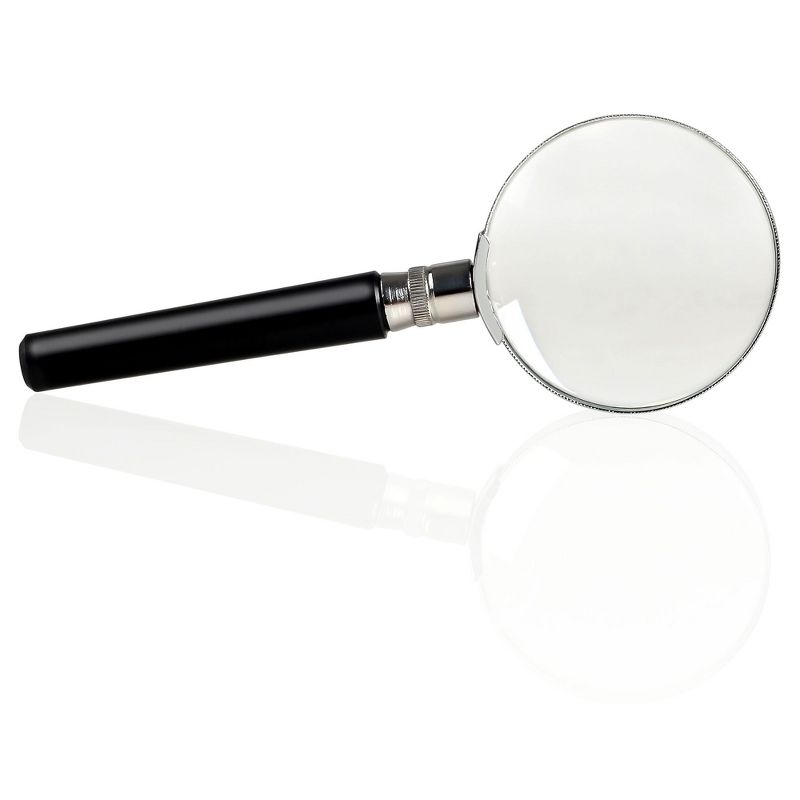 Insten 10X Magnifying Glass, 2 Inch Handheld Glass Reading Magnifier for Small Print and Maps, Close Examination of Small Objects, Black, 3 of 8
