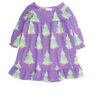 RuffleButts Girls Holiday Pajama Night Gown - 1 of 4