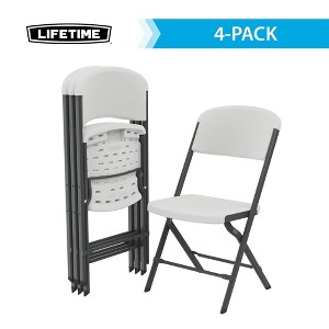 Lifetime Commercial Grade Folding Chair with Bypass Frame, 4-Pack, White (81158) - 1 of 4